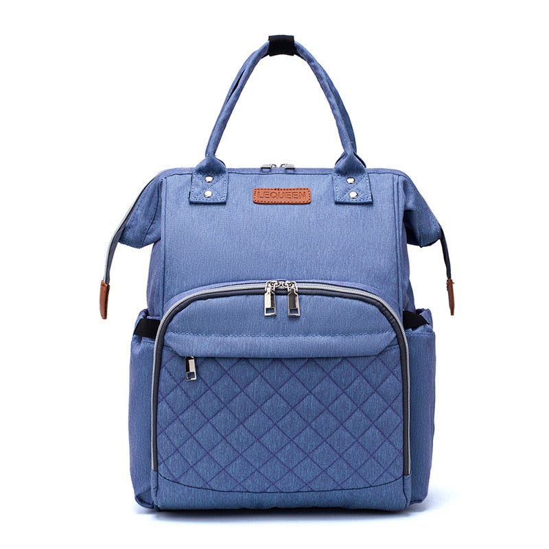 Lequeen Large Diaper Bag Backpack with USB Charging Port – Multifunctional Mommy Travel Bag