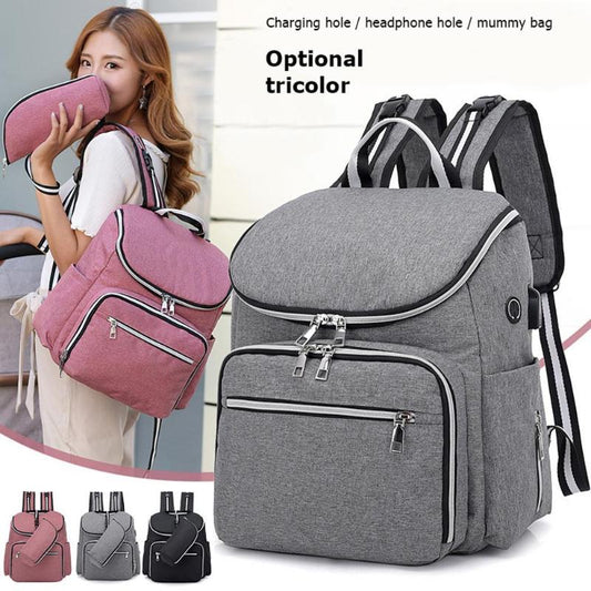 Waterproof Maternity Diaper Bag Backpack with USB Port – Large Capacity Mummy Bag