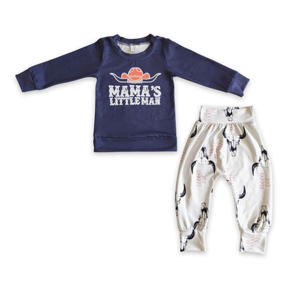 Mama's Little Man Western Cowboy Baby Outfit