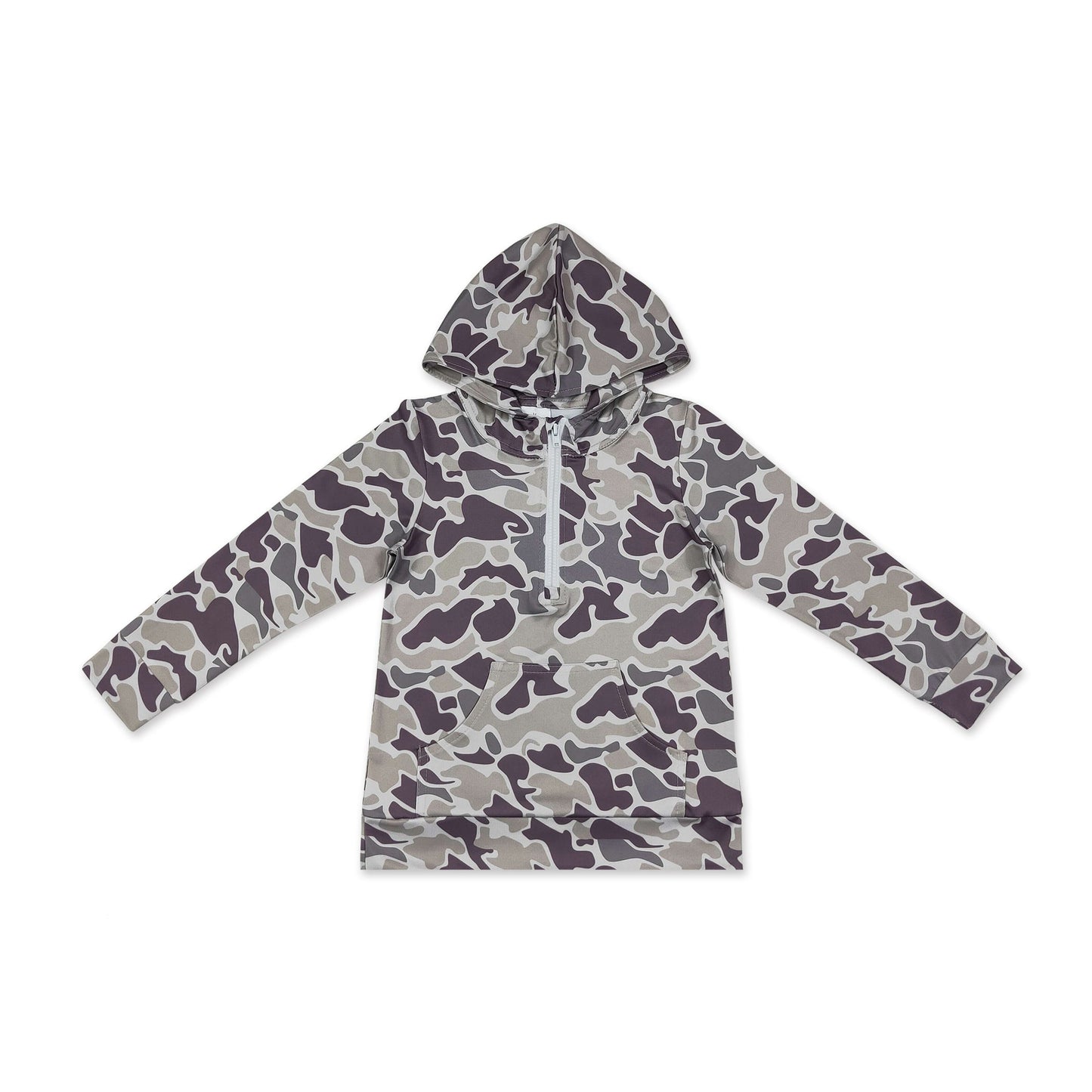 Boys Camo Zip-Up Hoodie | Fall Long Sleeve with Pocket