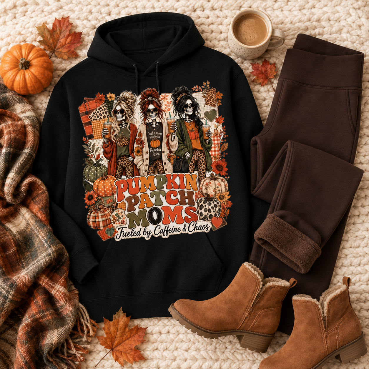 Pumpkin Patch Moms Graphic Hoodie | Funny Fall Mom Gift
