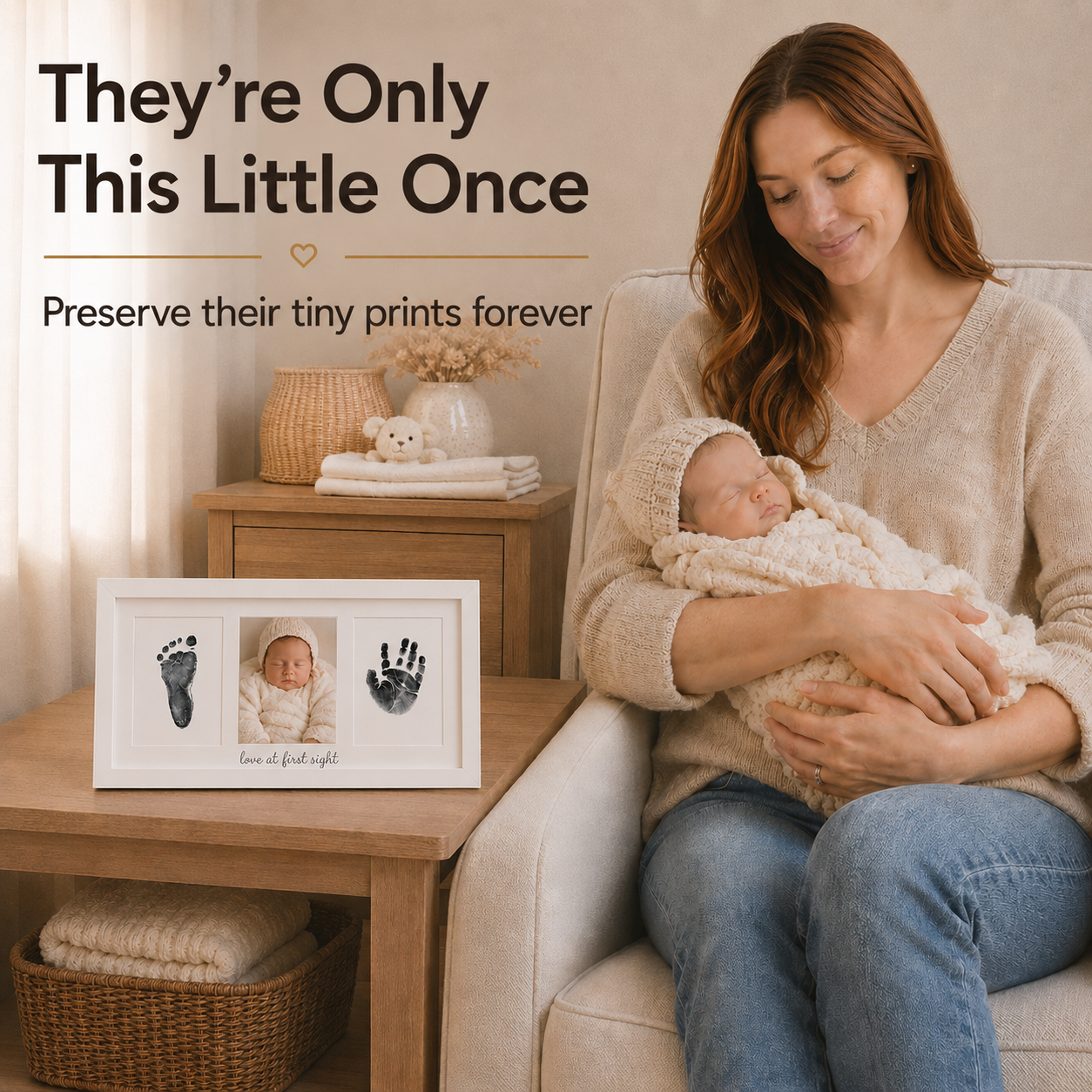 Baby Handprint & Footprint Kit | Mess-Free Inkless Keepsake Set for Newborns & Toddlers
