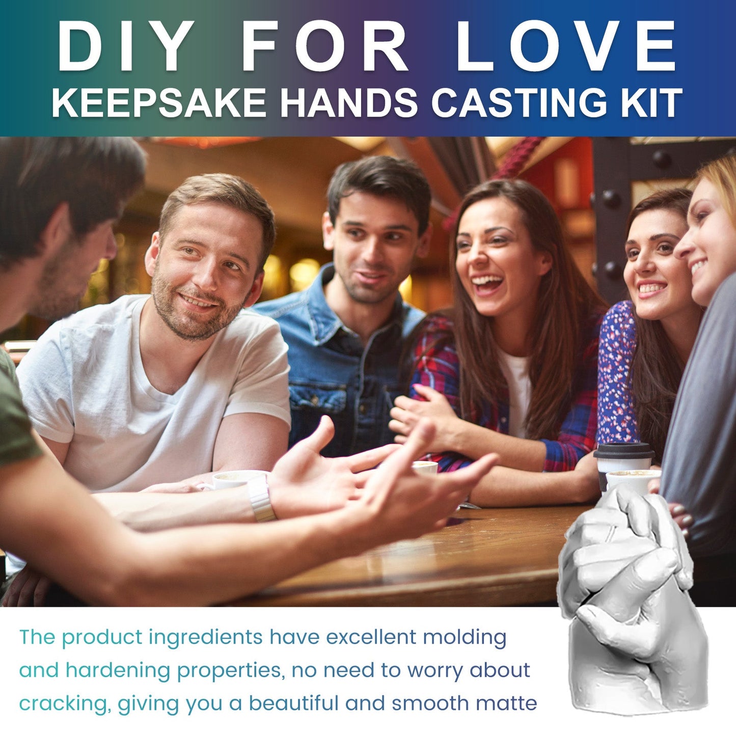 3D Hand Casting Kit | DIY Keepsake Mold for Couples, Babies, Families & Friends