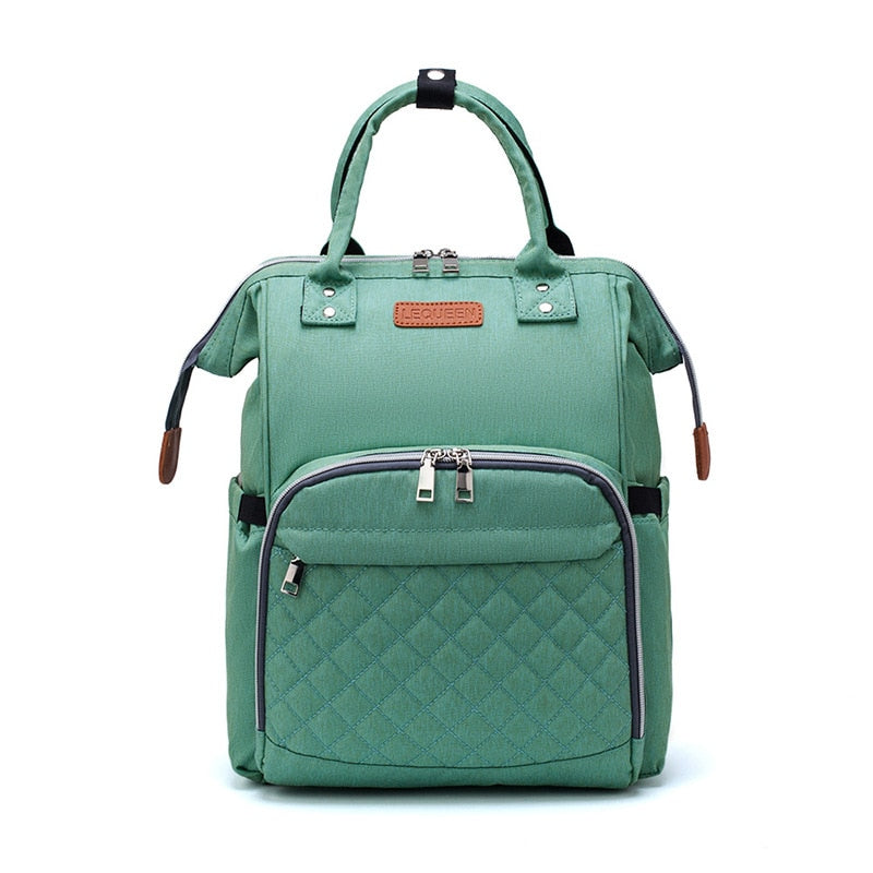 Lequeen Large Diaper Bag Backpack with USB Charging Port – Multifunctional Mommy Travel Bag