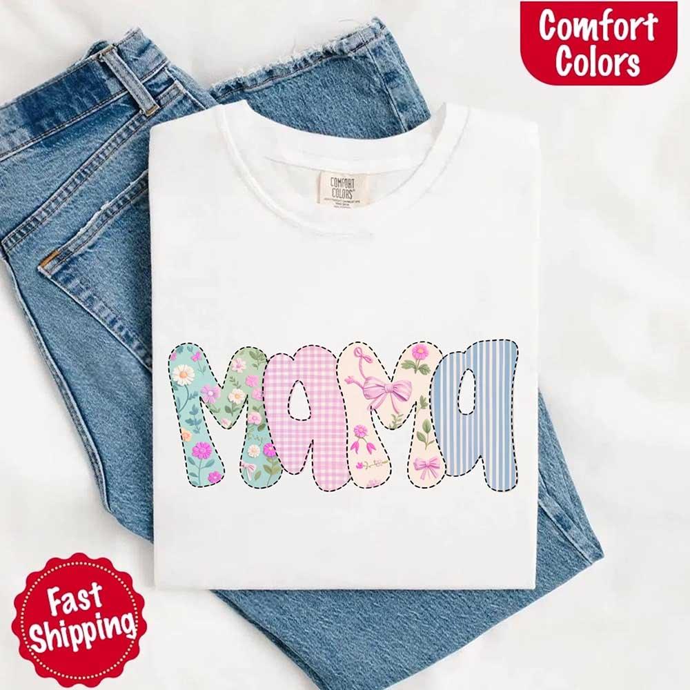 Floral Mama T-Shirt | Comfort Colors Mom Tee