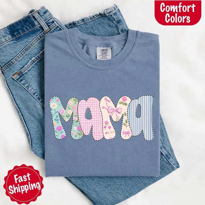 Floral Mama T-Shirt | Comfort Colors Mom Tee