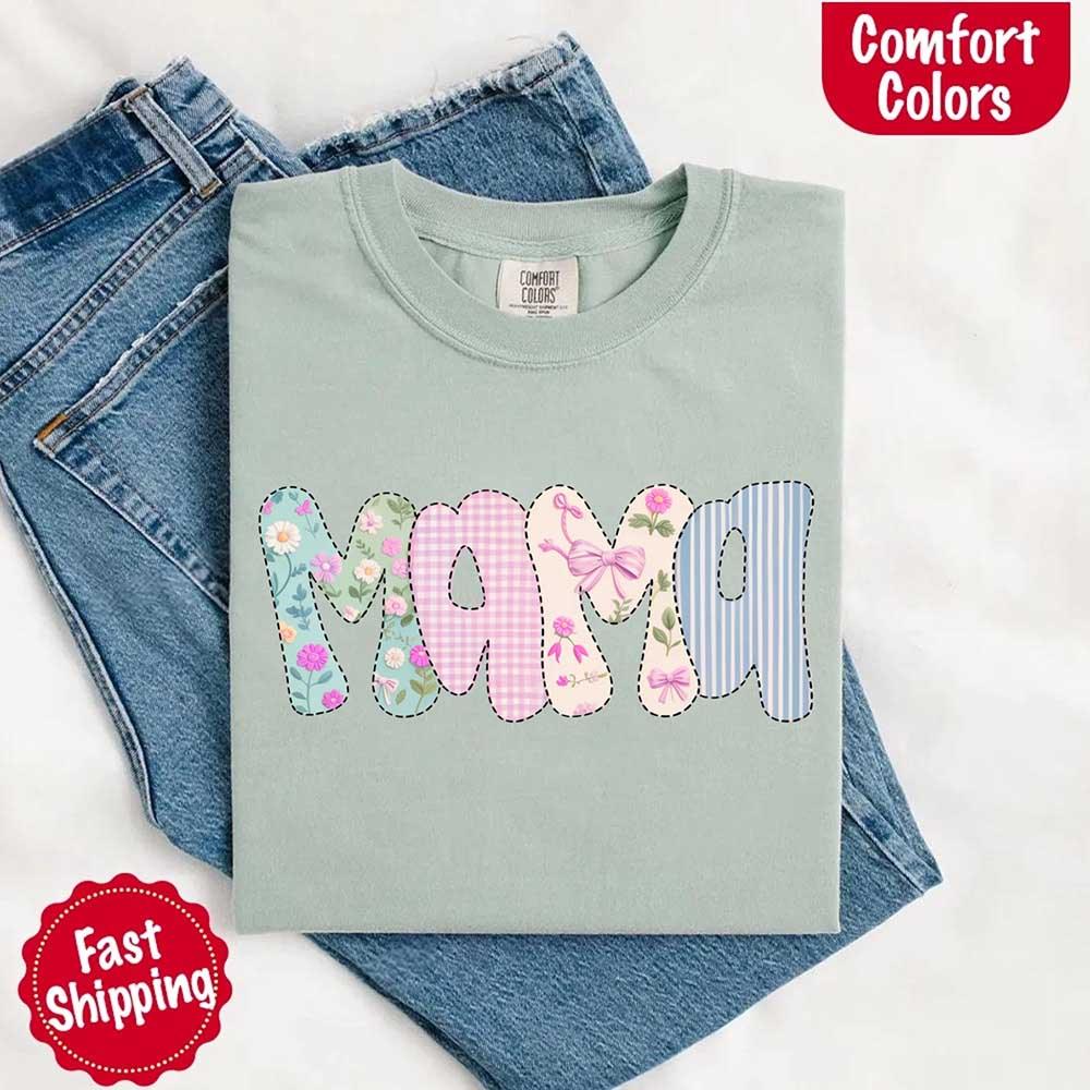 Floral Mama T-Shirt | Comfort Colors Mom Tee