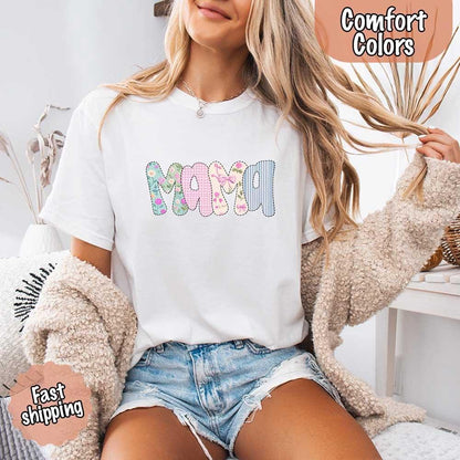 Floral Mama T-Shirt | Comfort Colors Mom Tee