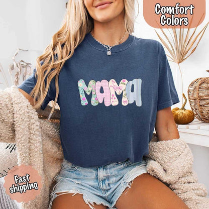 Floral Mama T-Shirt | Comfort Colors Mom Tee