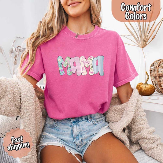 Floral Mama T-Shirt | Comfort Colors Mom Tee