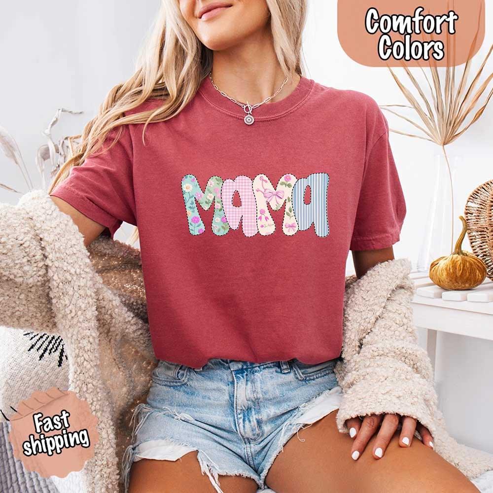 Floral Mama T-Shirt | Comfort Colors Mom Tee