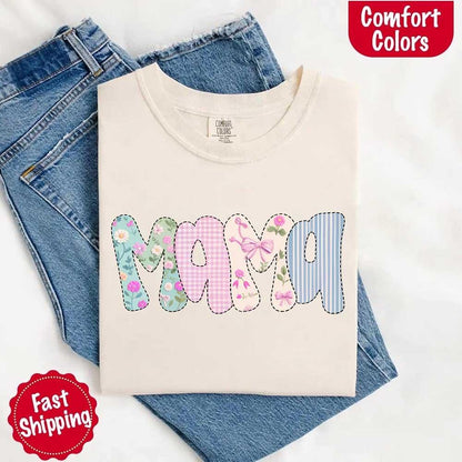 Floral Mama T-Shirt | Comfort Colors Mom Tee