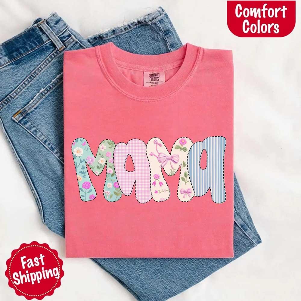 Floral Mama T-Shirt | Comfort Colors Mom Tee