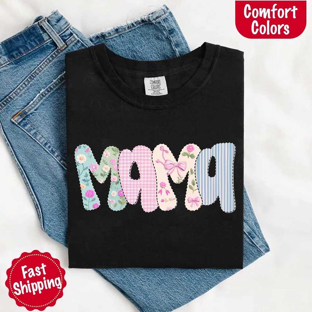 Floral Mama T-Shirt | Comfort Colors Mom Tee