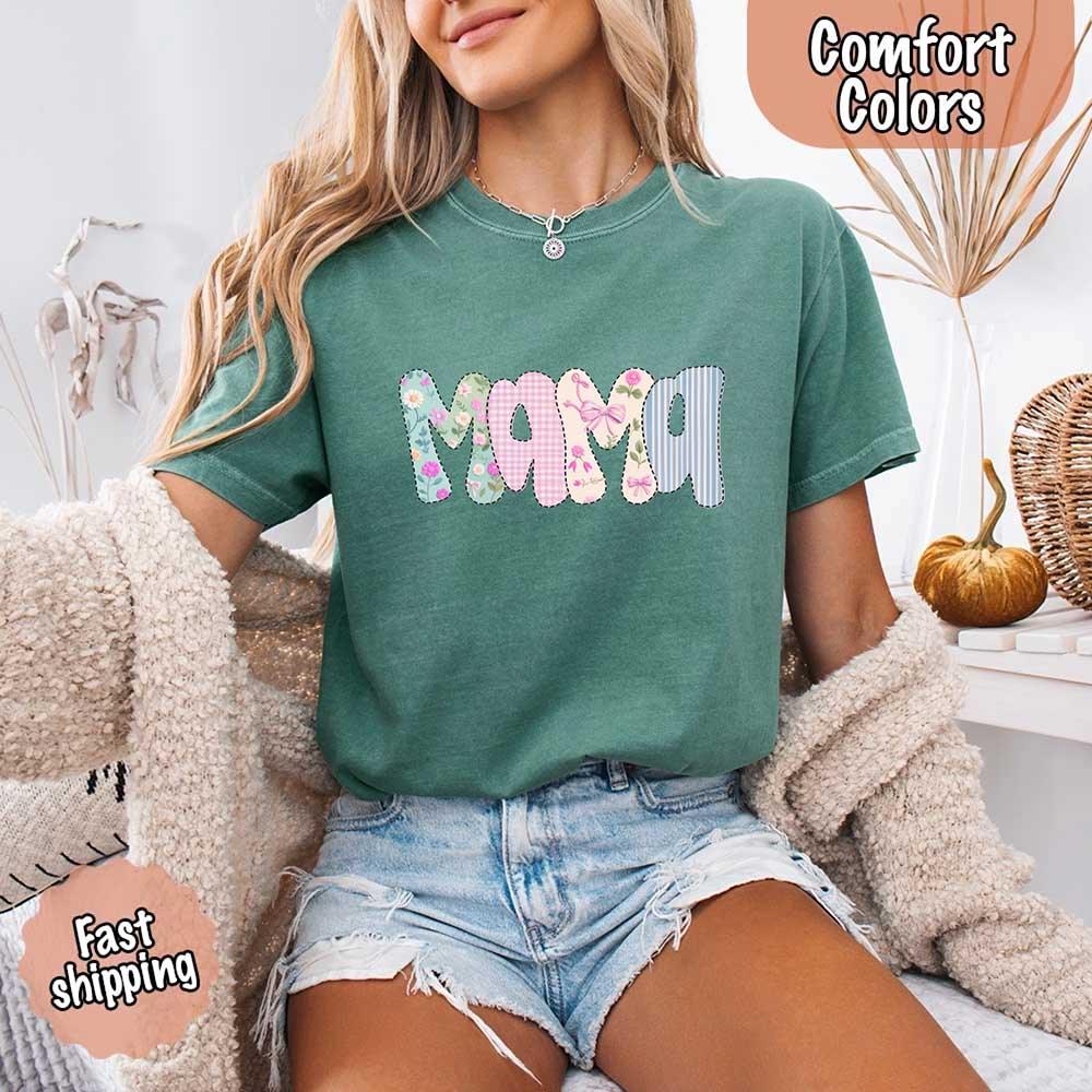 Floral Mama T-Shirt | Comfort Colors Mom Tee