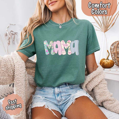 Floral Mama T-Shirt | Comfort Colors Mom Tee