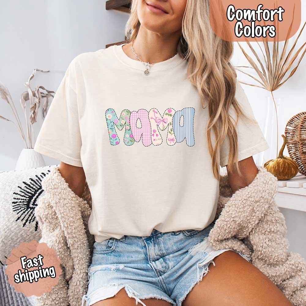 Floral Mama T-Shirt | Comfort Colors Mom Tee