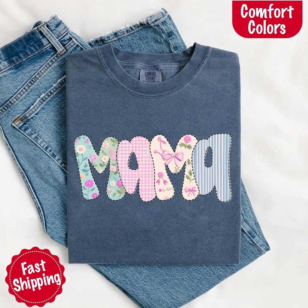 Floral Mama T-Shirt | Comfort Colors Mom Tee