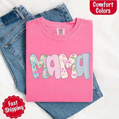 Floral Mama T-Shirt | Comfort Colors Mom Tee