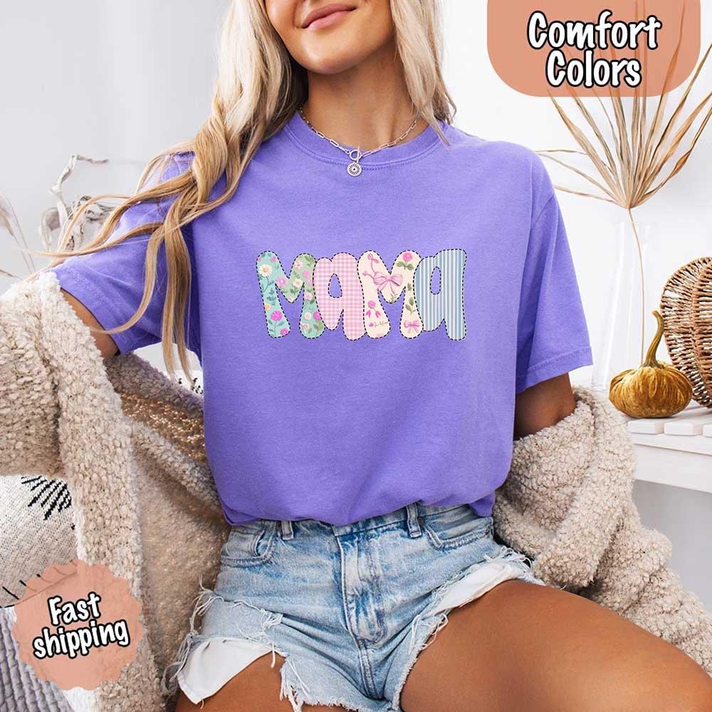 Floral Mama T-Shirt | Comfort Colors Mom Tee