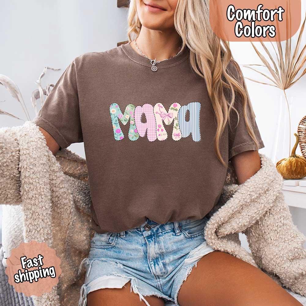 Floral Mama T-Shirt | Comfort Colors Mom Tee