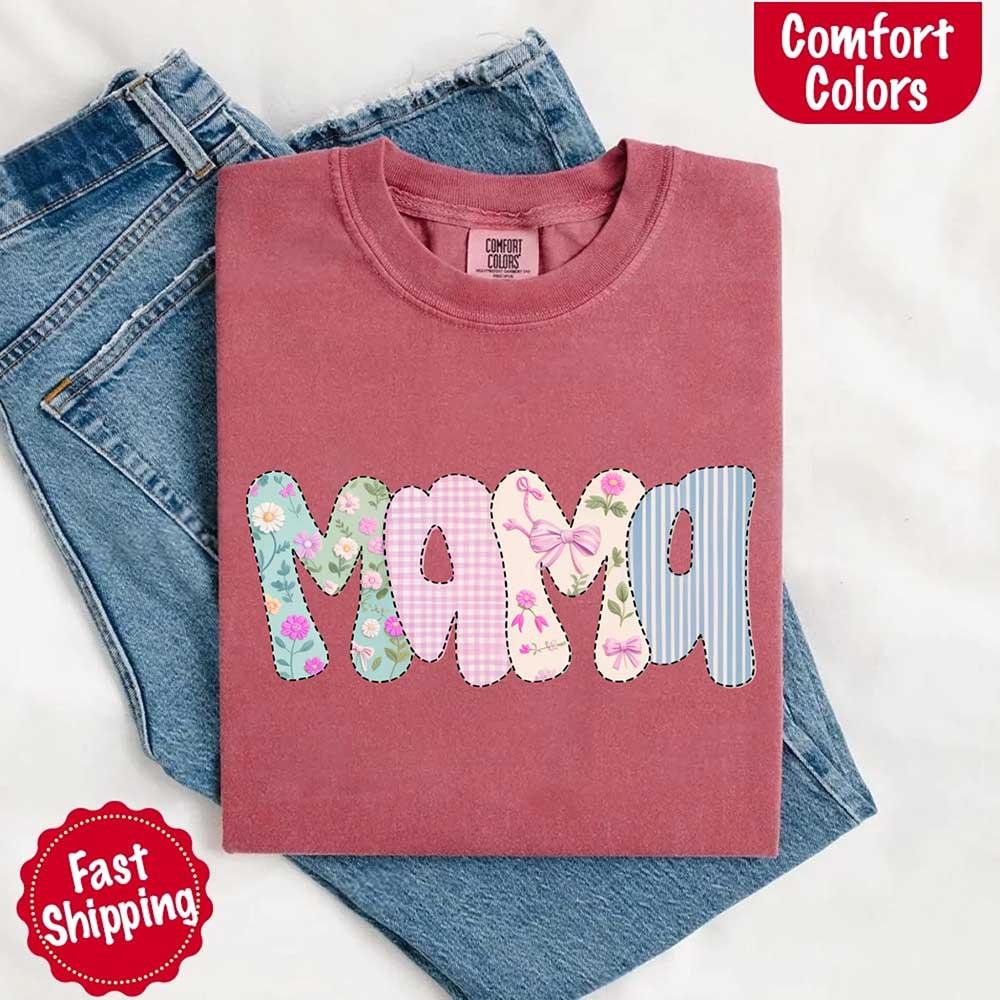 Floral Mama T-Shirt | Comfort Colors Mom Tee