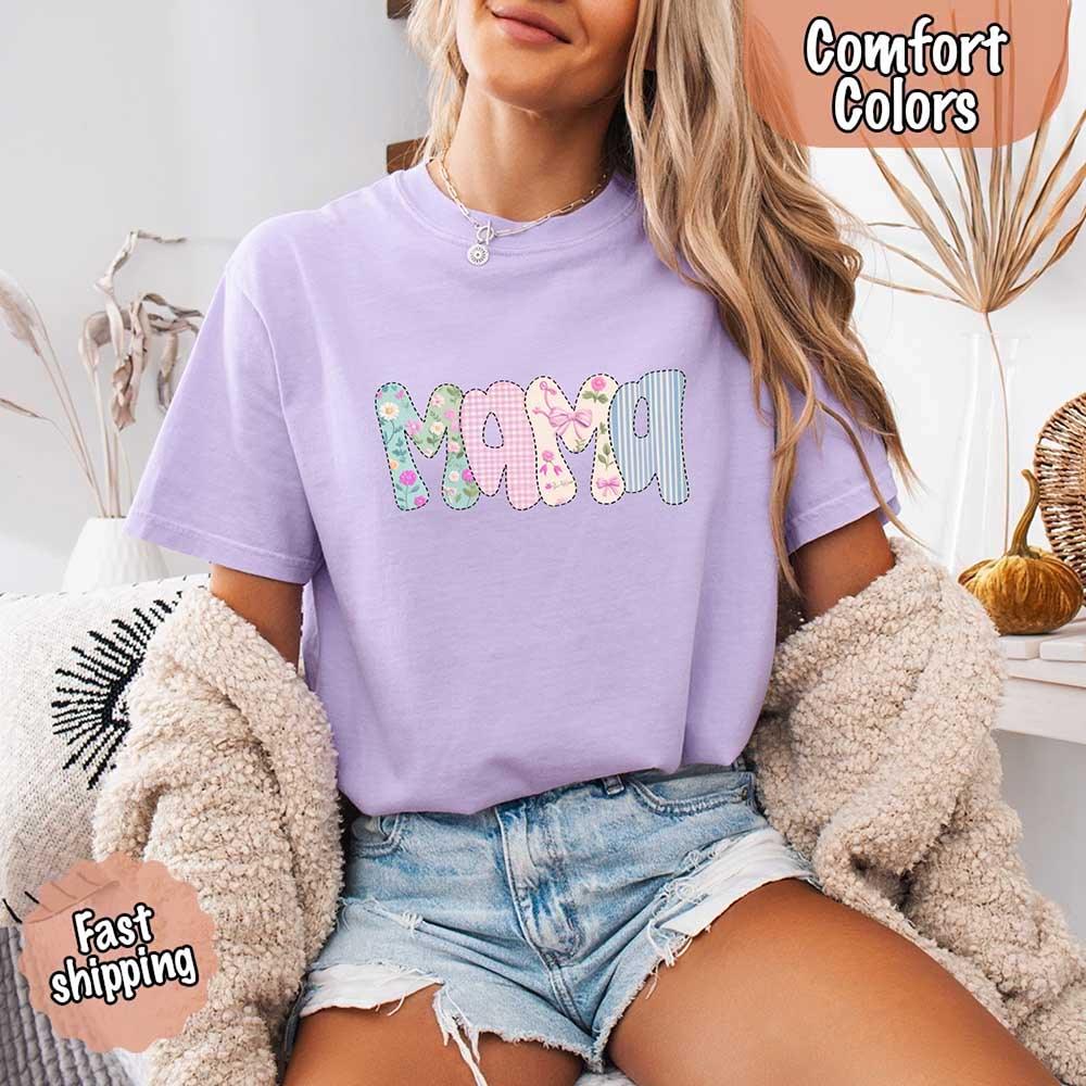 Floral Mama T-Shirt | Comfort Colors Mom Tee