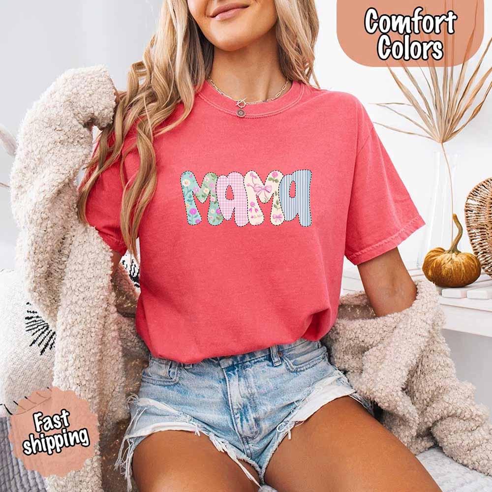 Floral Mama T-Shirt | Comfort Colors Mom Tee