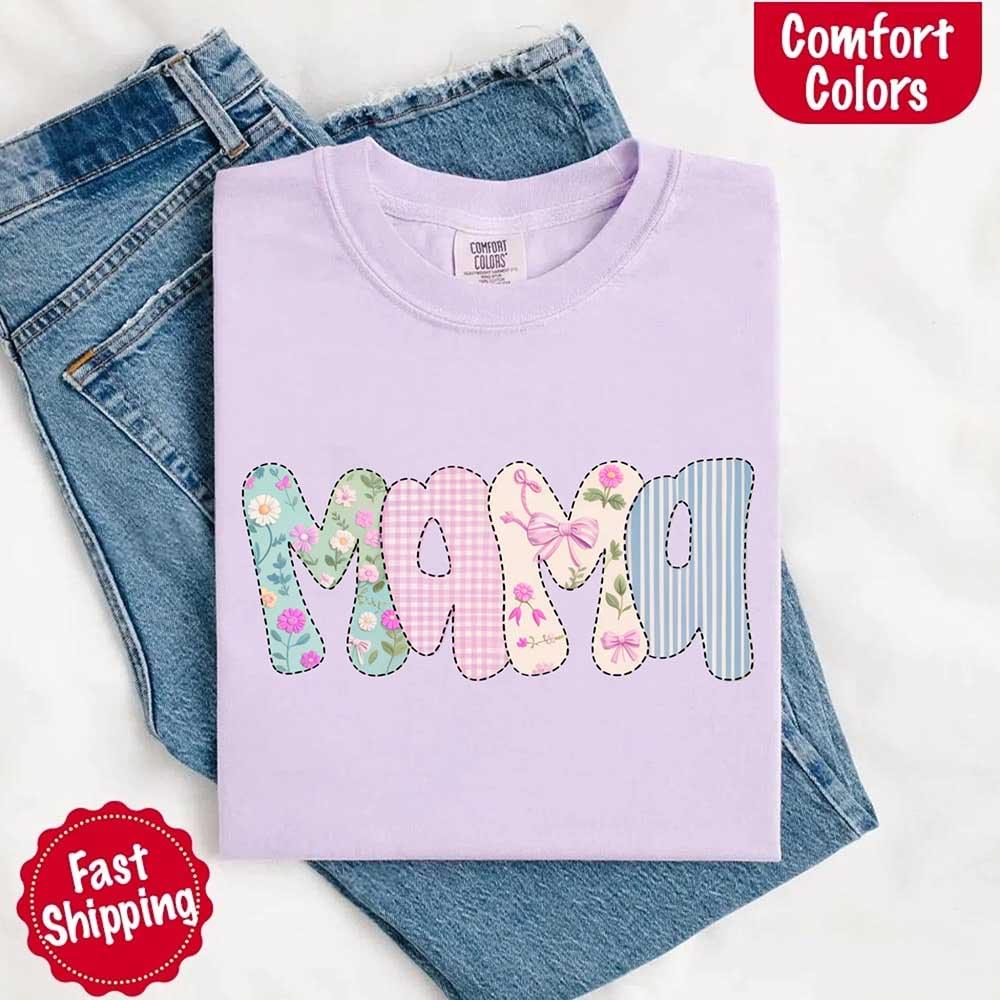 Floral Mama T-Shirt | Comfort Colors Mom Tee