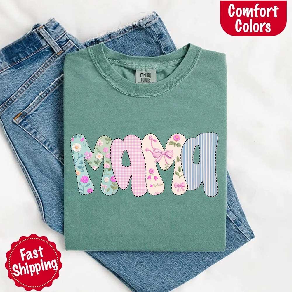 Floral Mama T-Shirt | Comfort Colors Mom Tee