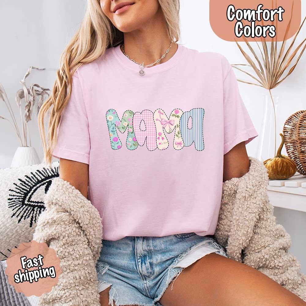 Floral Mama T-Shirt | Comfort Colors Mom Tee