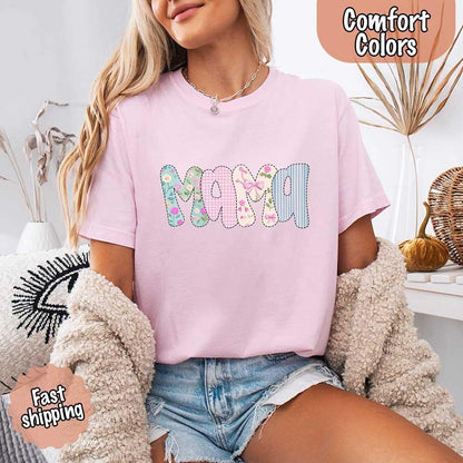 Floral Mama T-Shirt | Comfort Colors Mom Tee