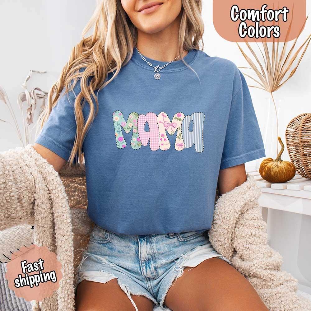 Floral Mama T-Shirt | Comfort Colors Mom Tee