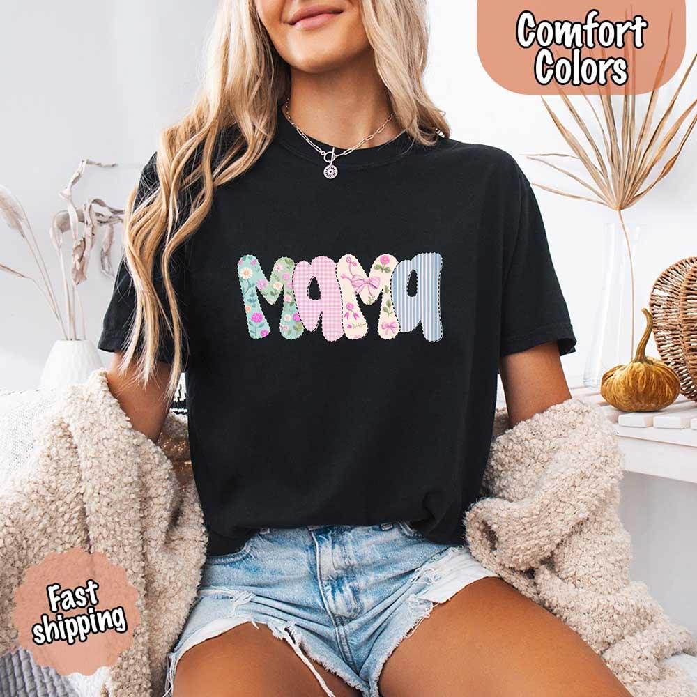 Floral Mama T-Shirt | Comfort Colors Mom Tee