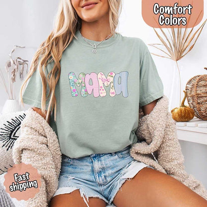 Floral Mama T-Shirt | Comfort Colors Mom Tee