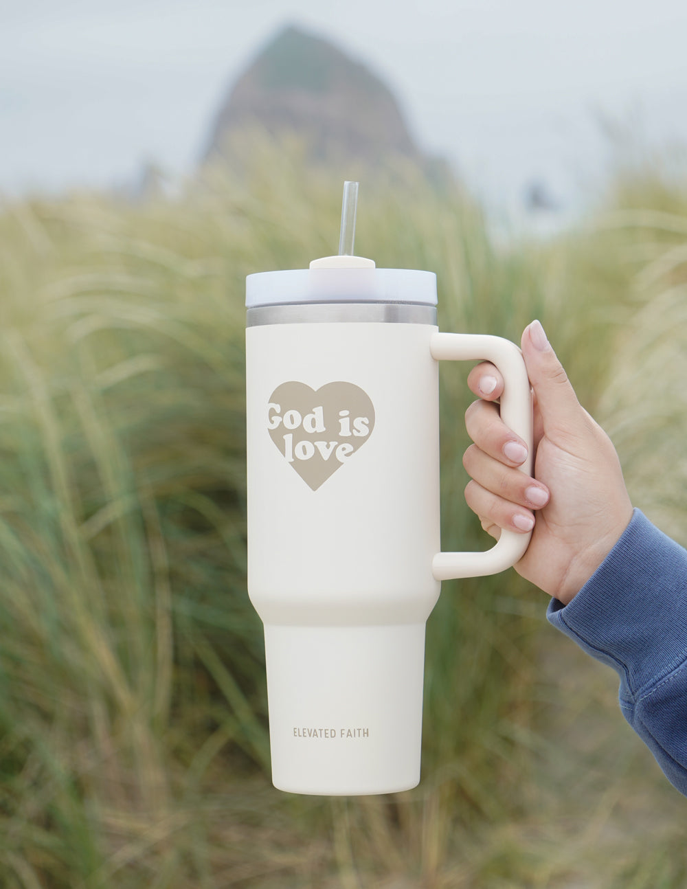 God Is Love 40 oz Tumbler with Handle & Straw – Faith Insulated Travel Cup