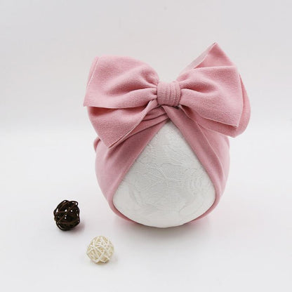 Baby Girl Bow Knot Turban Hat | Soft Newborn Beanie Cap for 4–24 Months