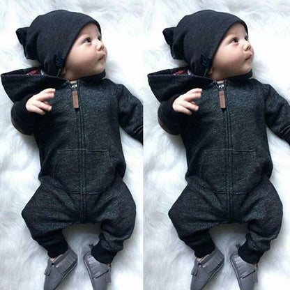 Baby Unisex Tie-Dye Hooded Zip-Up Romper