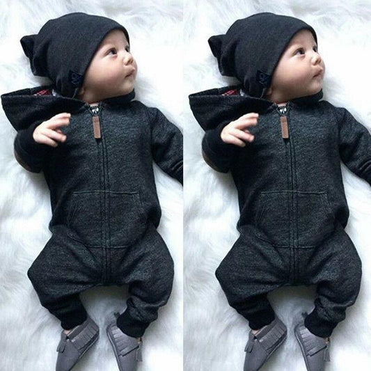 Baby Unisex Tie-Dye Hooded Zip-Up Romper