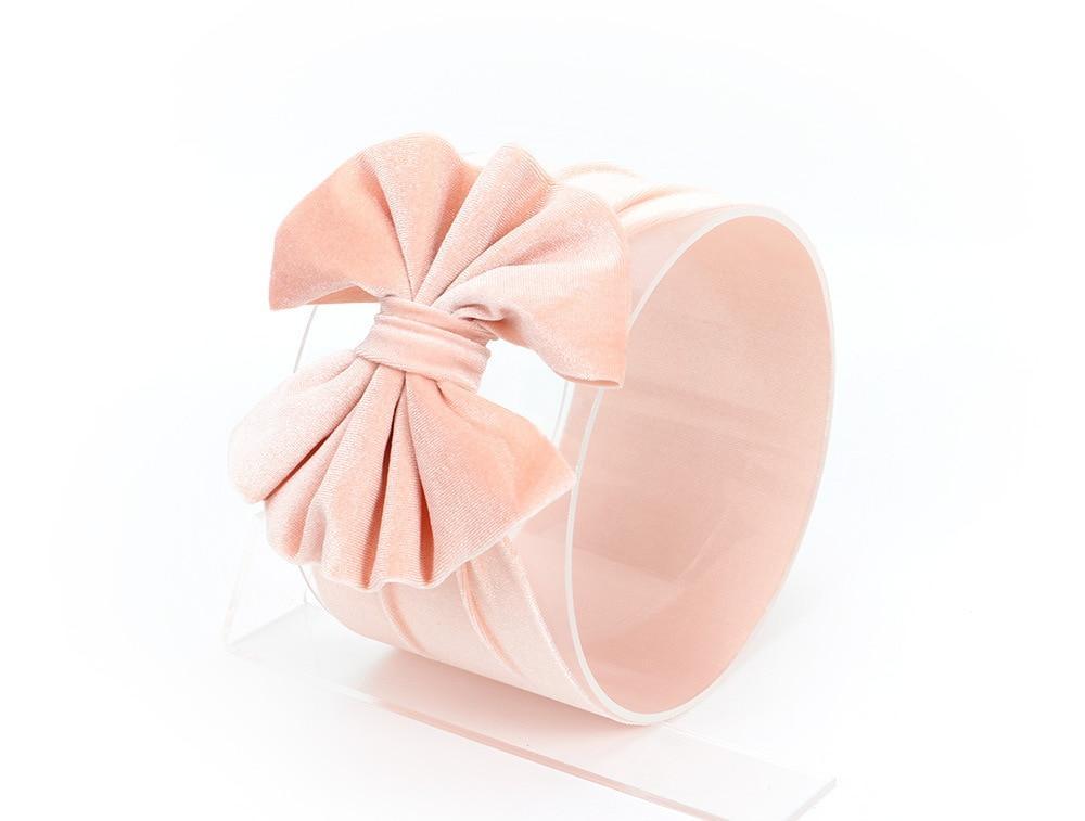 Large Bow Baby Headband | Soft Velvet Bowknot Hair Wrap