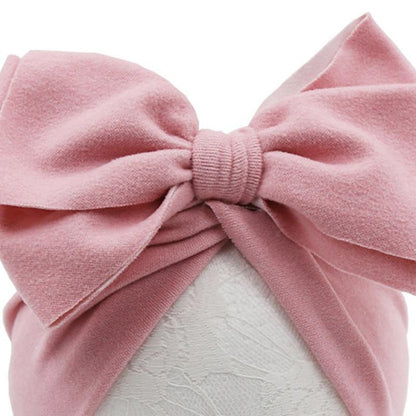 Baby Girl Bow Knot Turban Hat | Soft Newborn Beanie Cap for 4–24 Months