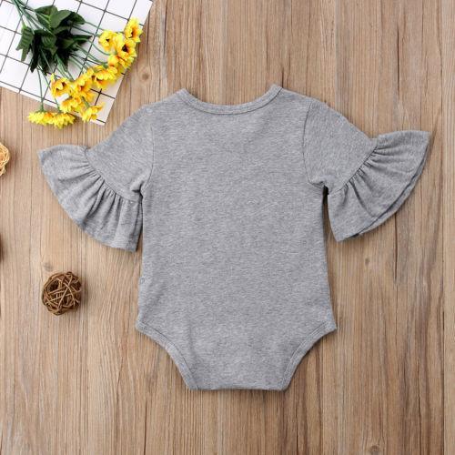Baby Girl Flared Sleeve Bodysuit – Soft Cotton Snap Onesie