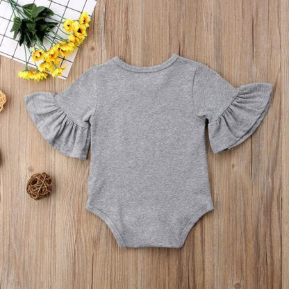 Baby Girl Flared Sleeve Bodysuit – Soft Cotton Snap Onesie