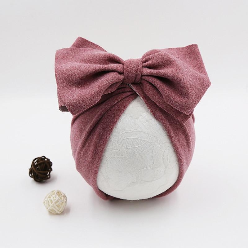 Baby Girl Bow Knot Turban Hat | Soft Newborn Beanie Cap for 4–24 Months