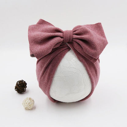 Baby Girl Bow Knot Turban Hat | Soft Newborn Beanie Cap for 4–24 Months