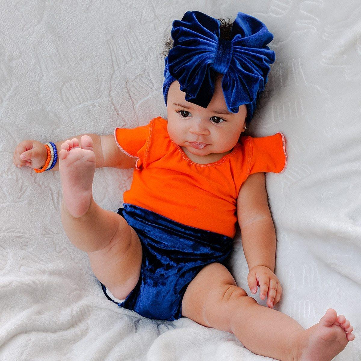 Large Bow Baby Headband | Soft Velvet Bowknot Hair Wrap