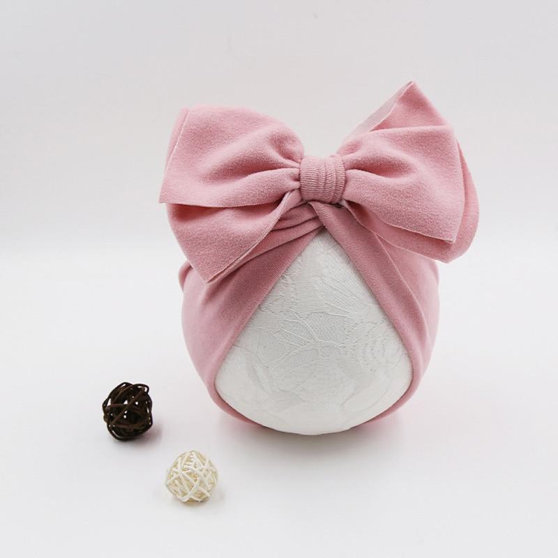 Baby Girl Bow Knot Turban Hat | Soft Newborn Beanie Cap for 4–24 Months