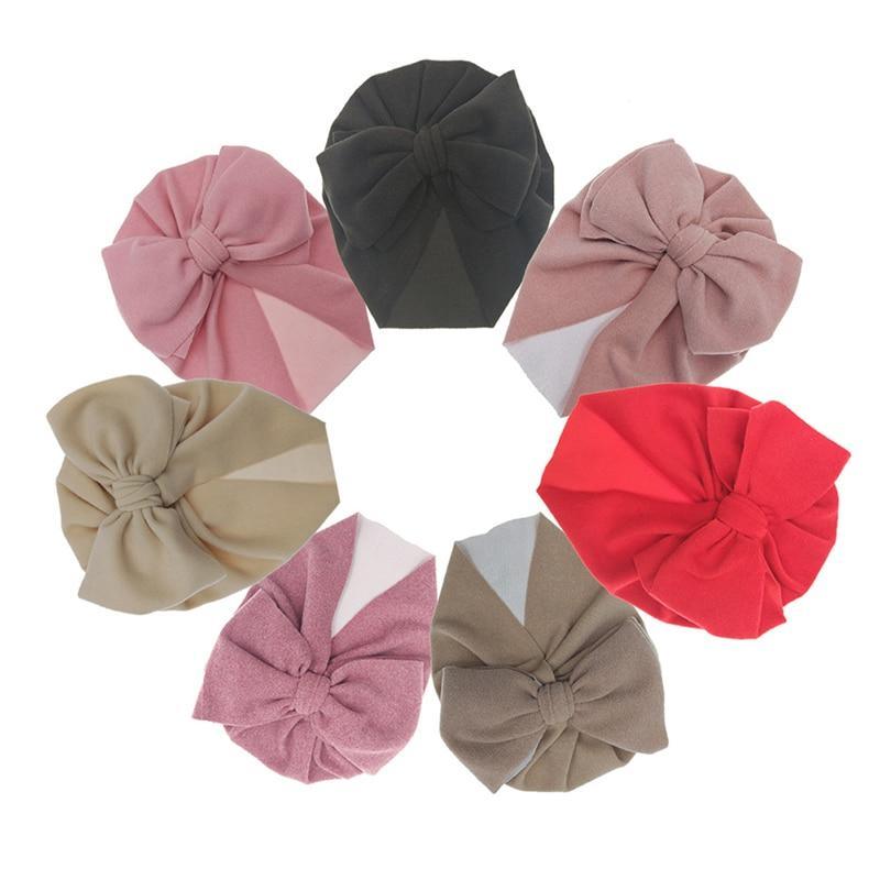 Baby Girl Bow Knot Turban Hat | Soft Newborn Beanie Cap for 4–24 Months