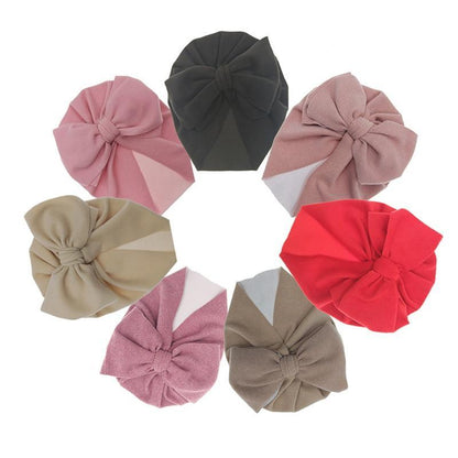 Baby Girl Bow Knot Turban Hat | Soft Newborn Beanie Cap for 4–24 Months