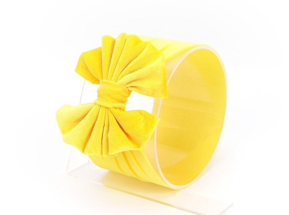 Large Bow Baby Headband | Soft Velvet Bowknot Hair Wrap